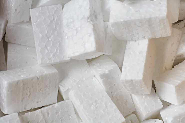 blocks of polystyrene foam