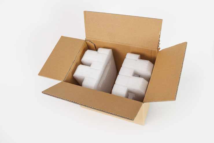 polystyrene foam in a box